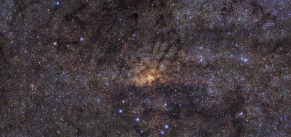 This new image of the Milky Way combines observations in three different wavelength bands. 