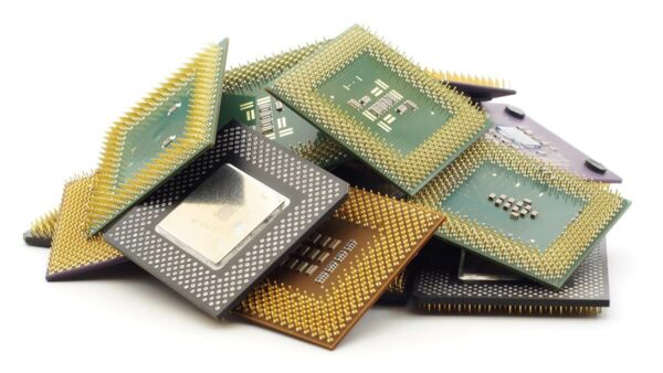 Pile of computer chips