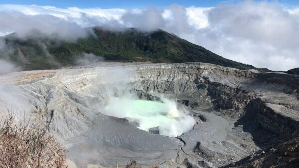 Image of a lake in the crater of a volcano