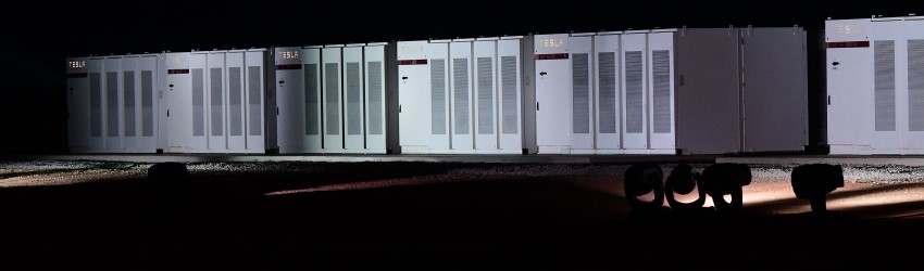 line of large white batteries