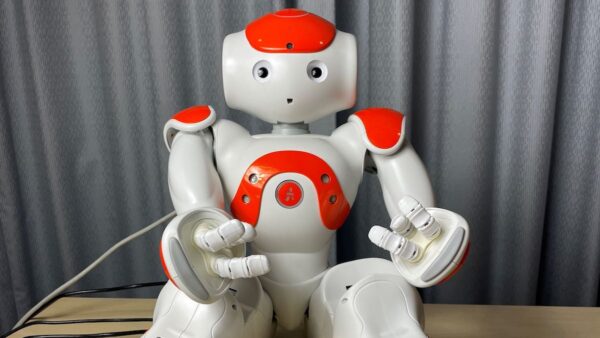 The Nao robot used to deliver mental wellbeing assessments in the study