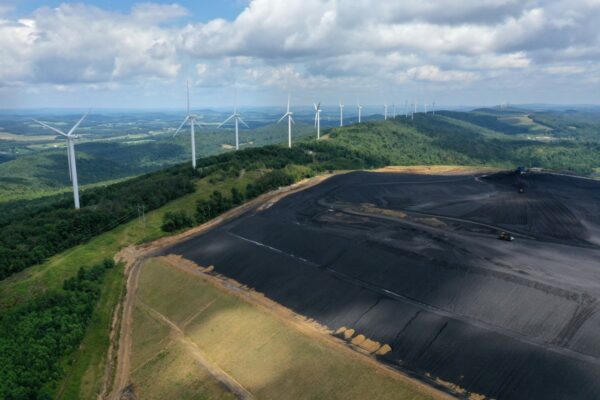 Coal mine near wind generators
