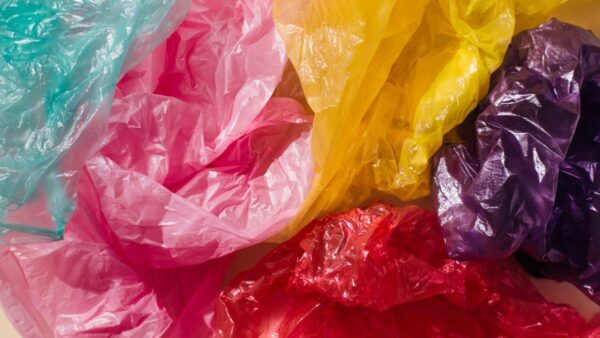polyethylene plastic bags in bright colours