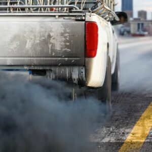 Air pollution from car's diesel exhaust