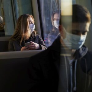 young person on train, mental health