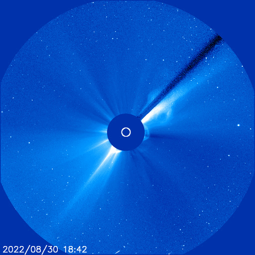 SOHO captures coronal mass ejection blasting from the Sun s far side in the direction of Venus pillars