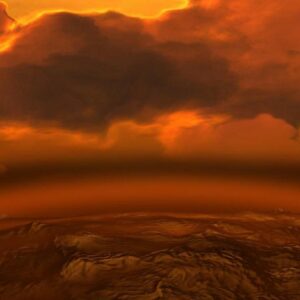 Impression of Venus' surface and clouds