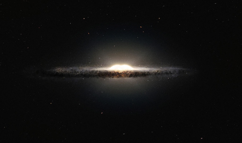 850 Artists impression of the central bulge of the Milky Way. Credit ESONASAJPL CaltechM. KornmesserR. Hurt