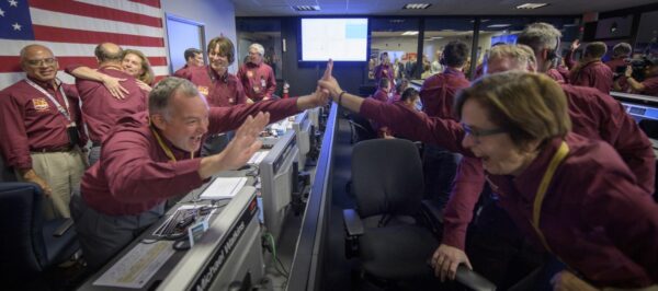 Insight Mission control staff get excited