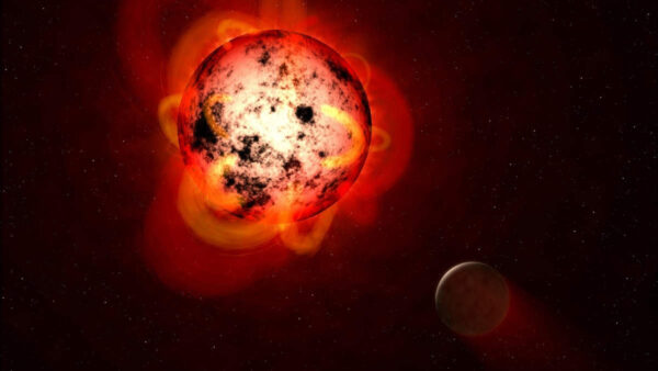 nasa-illustration-red-dwarf-with-solar-flares-and-a-rocky-planet-orbiting