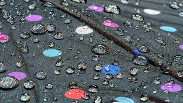 water droplets on polka dot surface