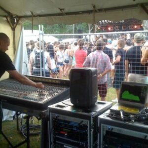 Front of House (FOH) at a concert.