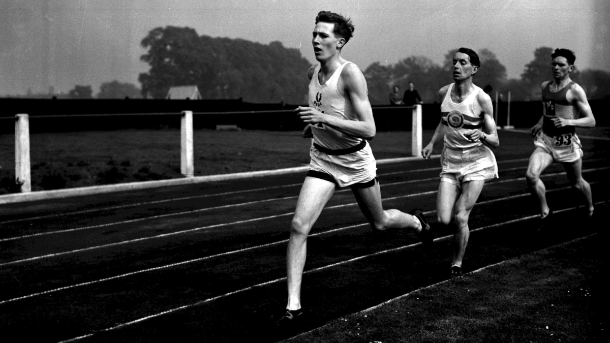 supershoes rewrite racing record books 3 Roger bannister represents oxford university during the inter-varsity mile event at the white city in london.